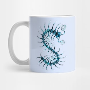 Black on Blue Ornate Centipede Mug